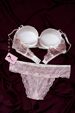 STORMED İç Giyim Kadın Dantel Detaylı Destekli Sütyen Takımı 1740