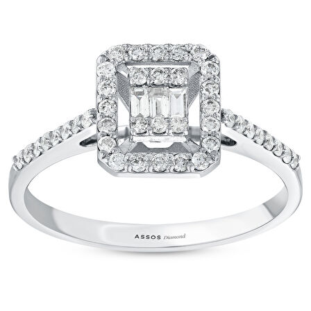 0.35 Karat Pırlanta Baget Yüzük