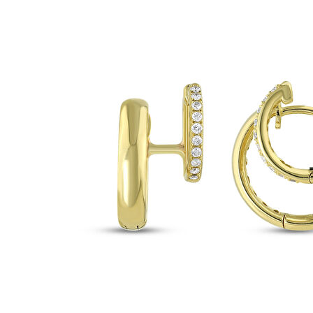 0.22 Karat Pırlanta Fantezi Küpe