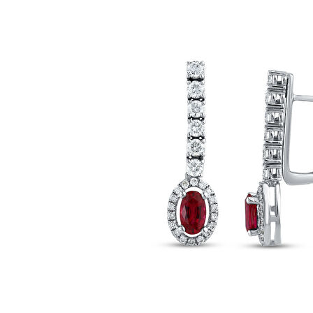 0.50 Karat Yakut Taşlı Pırlanta Küpe