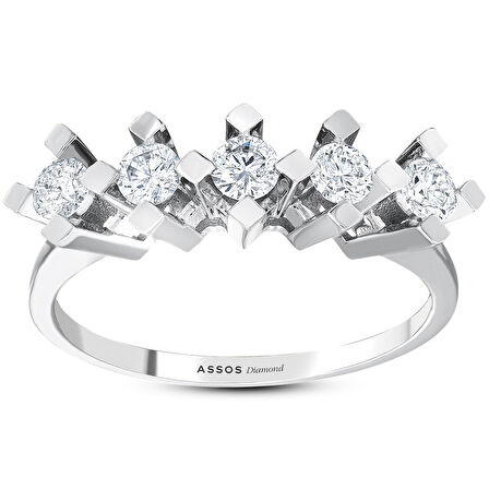 0.45 Karat Pırlanta Beştaş Yüzük