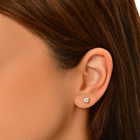 0.40 Karat Pırlanta Tektaş Küpe