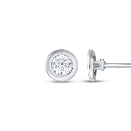 0.30 Karat Pırlanta Tektaş Küpe