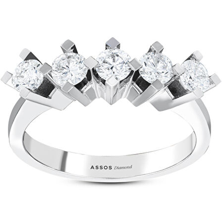 0.70 Karat Pırlanta Beştaş Yüzük