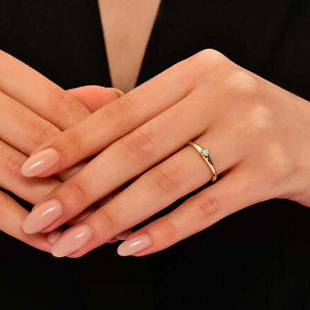 0.13 Karat Pırlanta Tektaş Yüzük