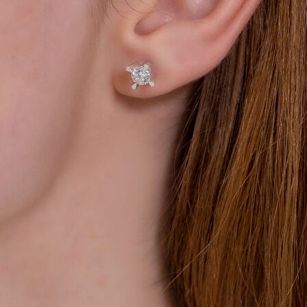 0.26 Karat Pırlanta Tektaş Küpe