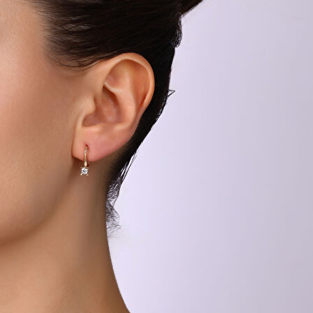 0.20 Karat Pırlanta Tektaş Küpe