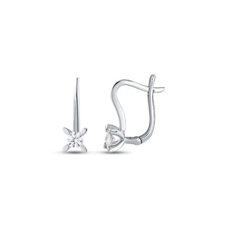 0.10 Karat Pırlanta Tektaş Küpe