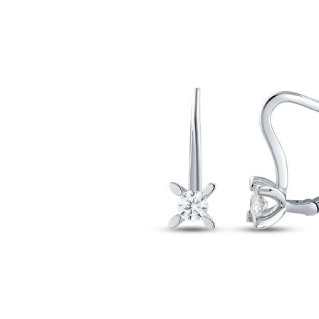 0.10 Karat Pırlanta Tektaş Küpe