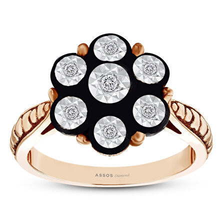 0.11 Karat Gül Elmas Yüzük