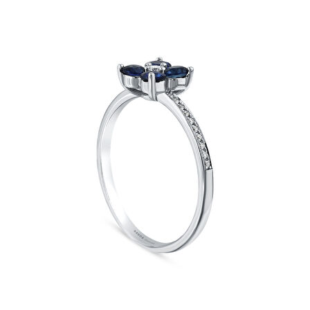 0.09 Karat Safir Taşlı Pırlanta Yüzük