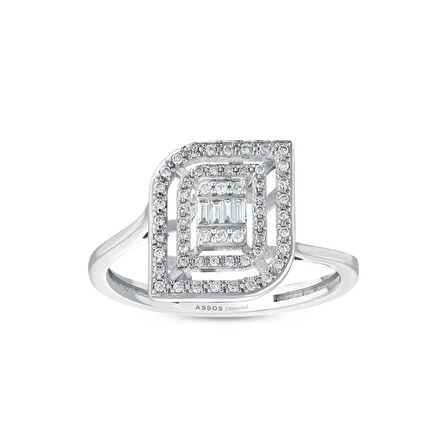 0.16 Karat Baget Taşlı Pırlanta Yüzük