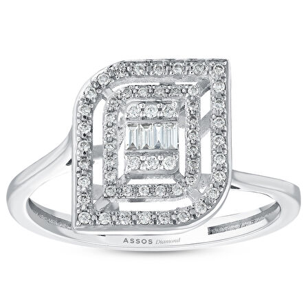 0.16 Karat Baget Taşlı Pırlanta Yüzük