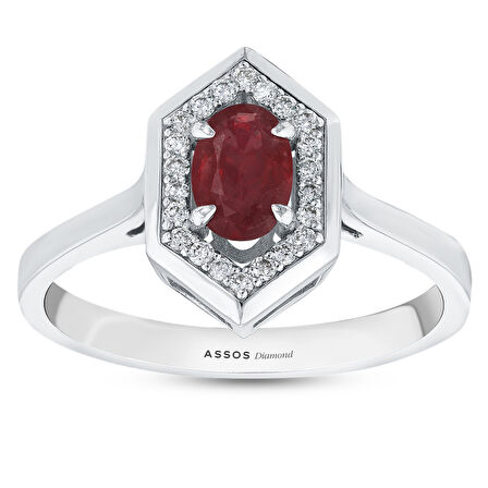 0.11 Karat Yakut Taşlı Pırlanta Yüzük