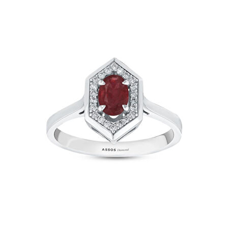 0.11 Karat Yakut Taşlı Pırlanta Yüzük