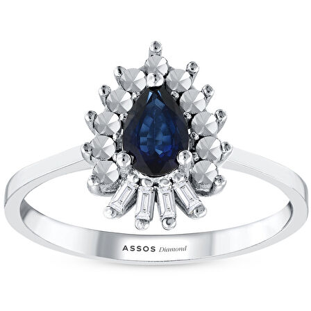 0.05 Karat Safir Taşlı Pırlanta Yüzük