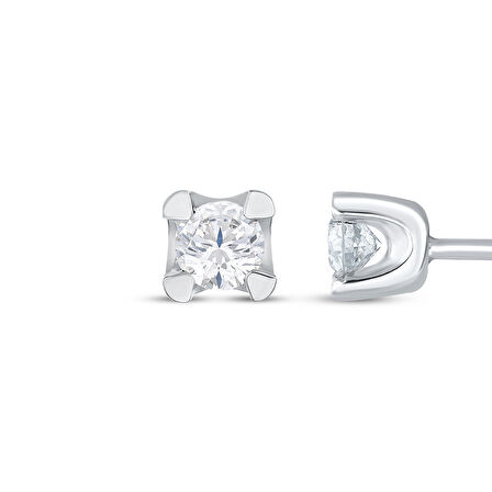 0.20 Karat Pırlanta Tektaş Küpe