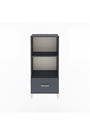 Arges Dolap Tek Raflı Tek Çekmeceli 60x30x134 Antrasit-Antrasit