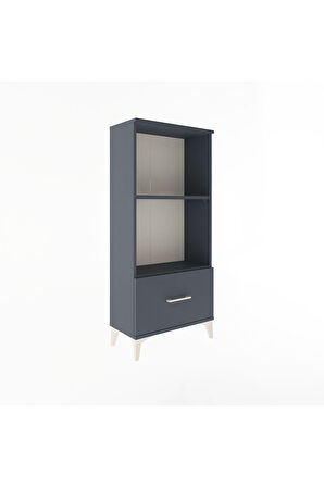 Arges Dolap Tek Raflı Tek Çekmeceli 60x30x134 Antrasit-Antrasit