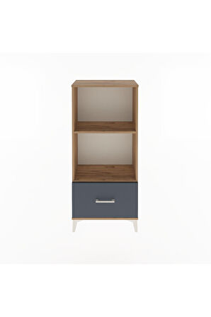 Arges Dolap Tek Raflı Tek Çekmeceli 60x30x134 Çam-Antrasit