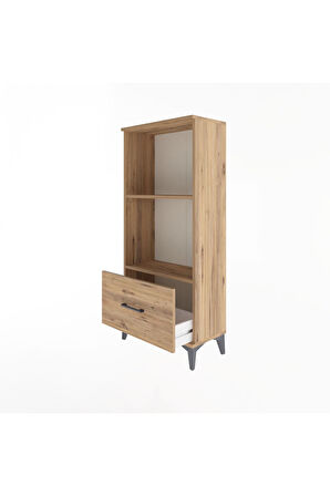 Arges Dolap Tek Raflı Tek Çekmeceli 60x30x134 Çam-Çam