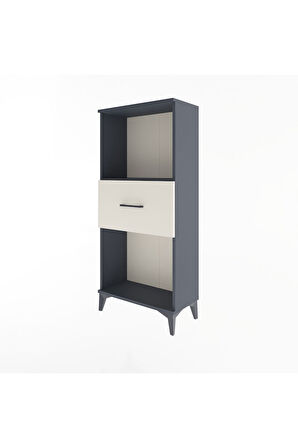 Arges Dolap Tek Raflı Tek Çekmeceli 60x30x134 Antrasit-Aytaşı