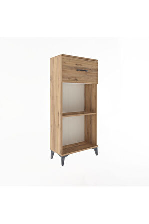 Arges Dolap Tek Raflı Tek Çekmeceli 60x30x134 Çam-Çam