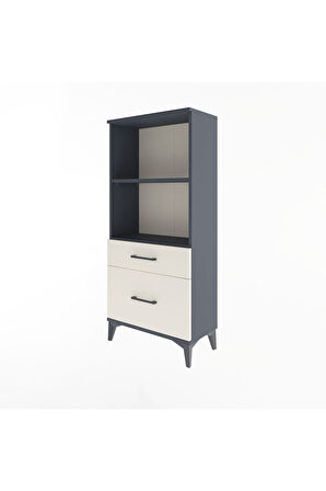 Arges Dolap 2 Raflı 2 Çekmeceli 60x30x134 Antrasit-Aytaşı