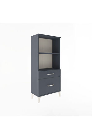 Arges Dolap 2 Raflı 2 Çekmeceli 60x30x134 Antrasit-Antrasit