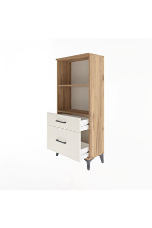 Arges Dolap 2 Raflı 2 Çekmeceli 60x30x134 Çam-Aytaşı