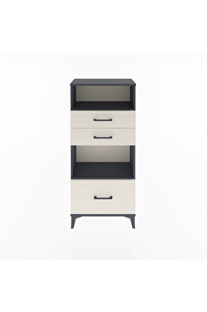 Arges Dolap 2 Raflı 3 Çekmeceli 60x30x134 Antrasit-Aytaşı