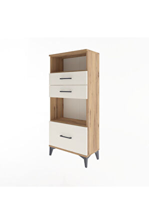 Arges Dolap 2 Raflı 3 Çekmeceli 60x30x134 Çam-Aytaşı