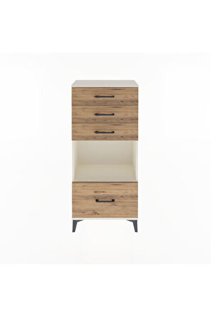 Arges Dolap Tek Raflı 4 Çekmeceli 60x30x134 Aytaşı-Çam