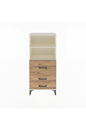 Arges Dolap 2 Raflı 3 Çekmeceli 60x30x134 Aytaşı-Çam