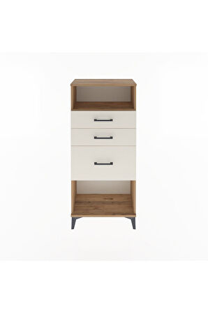 Arges Dolap Tek Raflı 3 Çekmeceli 60x30x134 Çam-Aytaşı