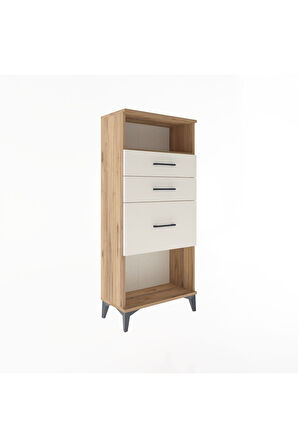 Arges Dolap Tek Raflı 3 Çekmeceli 60x30x134 Çam-Aytaşı