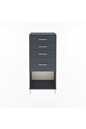 Arges Dolap 4 Çekmeceli 60x30x134 Antrasit-Antrasit