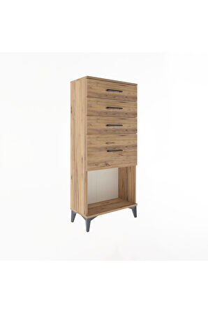 Arges Dolap 4 Çekmeceli 60x30x134 Çam-Çam