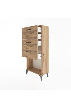Arges Dolap 4 Çekmeceli 60x30x134 Çam-Çam