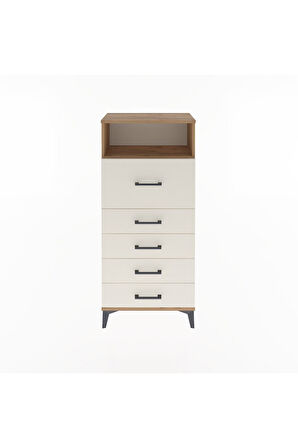 Arges Dolap Tek Raflı 5 Çekmeceli 60x30x134 Çam-Aytaşı