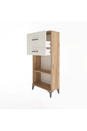 Arges Dolap Tek Raflı 2 Çekmeceli 60x30x134 Çam-Aytaşı