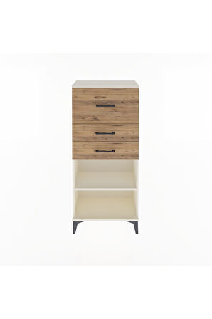 Arges Dolap Tek Raflı 3 Çekmeceli 60x30x134 Aytaşı-Çam