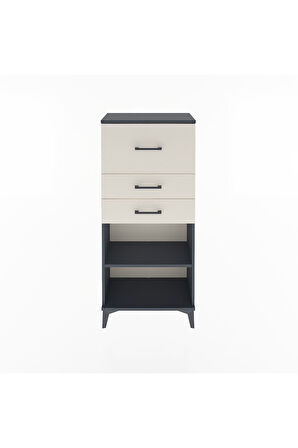 Arges Dolap Tek Raflı 3 Çekmeceli 60x30x134 Antrasit-Aytaşı