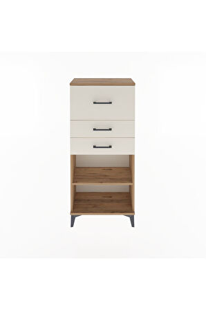 Arges Dolap Tek Raflı 3 Çekmeceli 60x30x134 Çam-Aytaşı