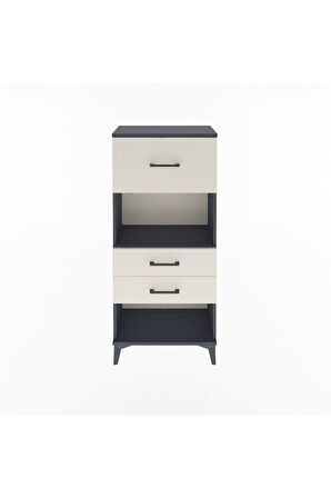 Arges Dolap Tek Raflı 3 Çekmeceli 60x30x134 Antrasit-Aytaşı