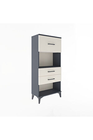 Arges Dolap Tek Raflı 3 Çekmeceli 60x30x134 Antrasit-Aytaşı
