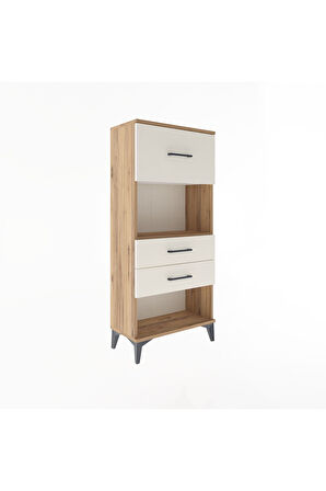 Arges Dolap Tek Raflı 3 Çekmeceli 60x30x134 Çam-Aytaşı