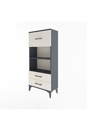 Arges Dolap 2 Raflı 3 Çekmeceli 60x30x134 Antrasit-Aytaşı