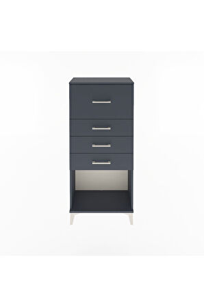 Arges Dolap 4 Çekmeceli 60x30x134 Antrasit-Antrasit