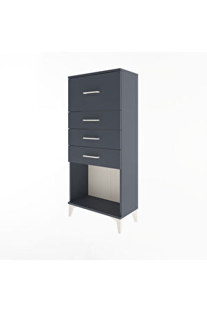 Arges Dolap 4 Çekmeceli 60x30x134 Antrasit-Antrasit